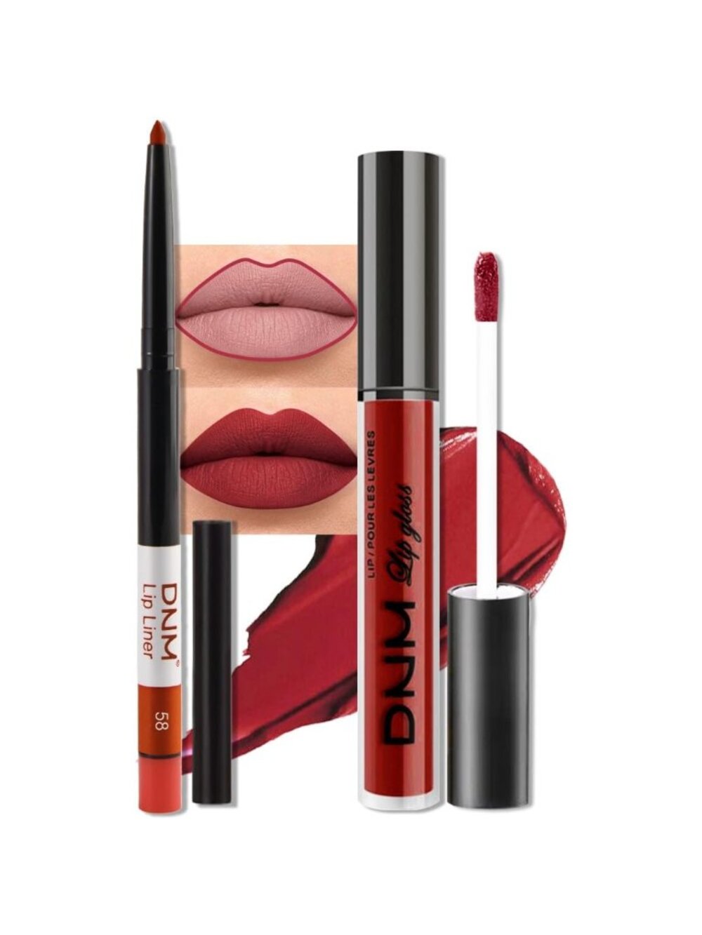 DNM 49# Festival Green 2Pcs 24H Long-Lasting Matte Liquid Lipstick and Lip Liner
